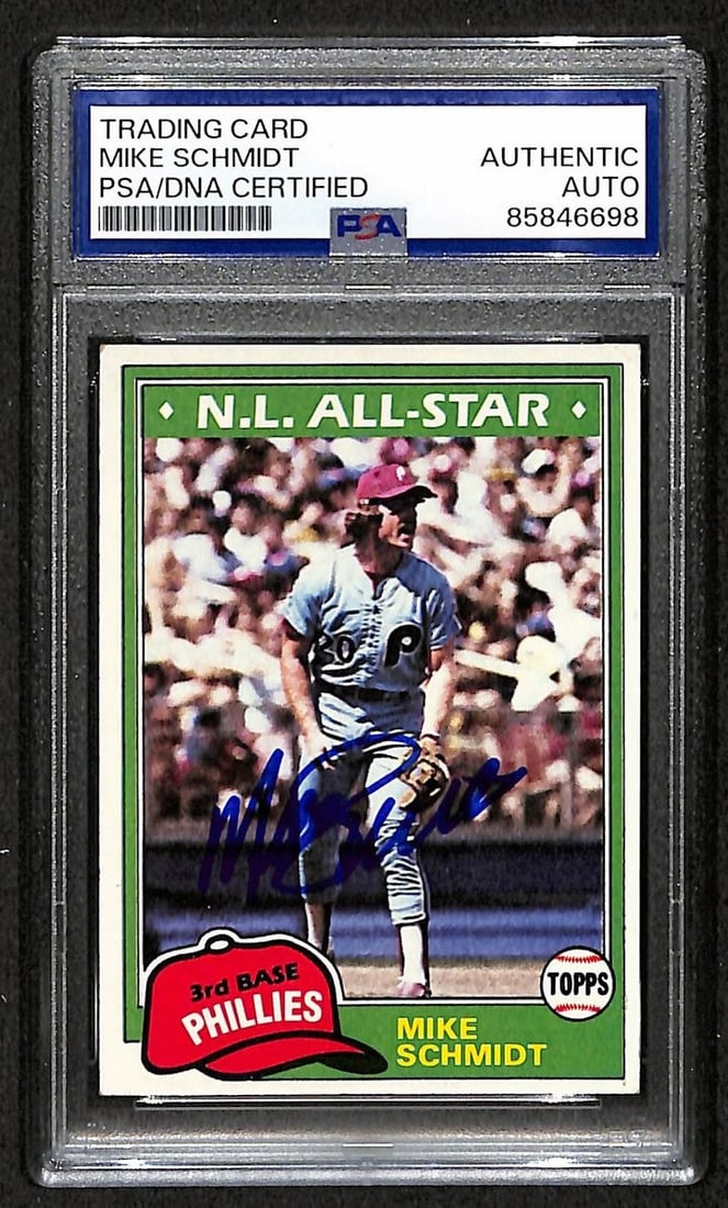 Mike Schmidt 1980 Topps #540 Phillies PSA DNA Autographed Card (1 of 2)