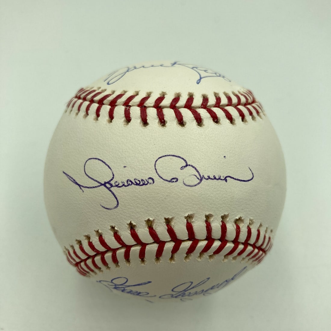 Mariano Rivera Signed Baseball with Goose Gossage and Inscription 14/25: Mariano Rivera Signed Baseball with Goose Gossage and Inscription 14/25 This remarkable multi-signed OML Selig baseball is an exceptional collectible for baseball enthusiasts. It features the iconic s