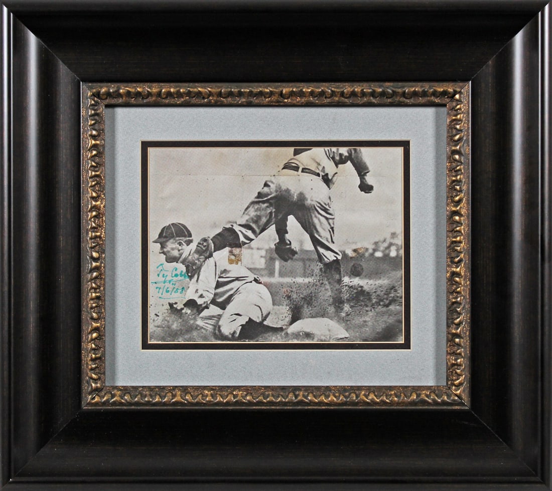 Framed 7x9 Photo Signed by Ty Cobb with Beckett COA and Inscription (1 of 5)
