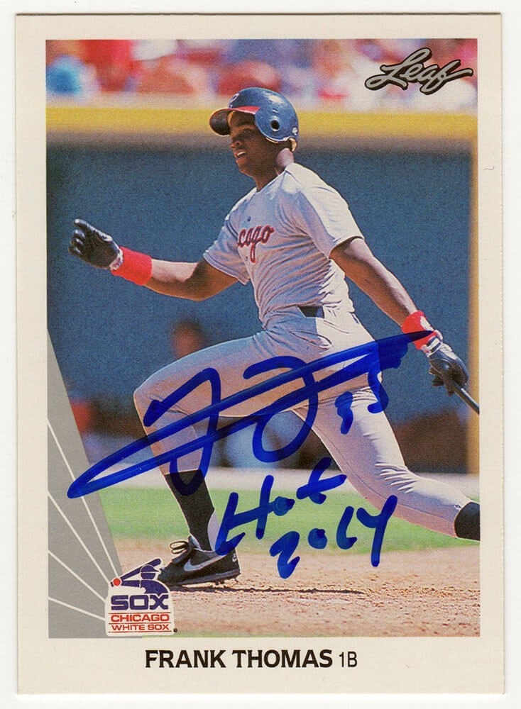 Frank Thomas Autographed 1990 Leaf Rookie Card 300 With HOF 2014 Inscription SS COA (1 of 2)