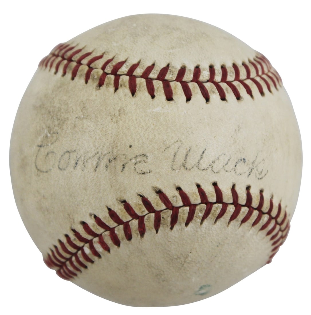 Connie Mack Signed Official League Baseball Philadelphia Athletics Beckett COA (1 of 7)