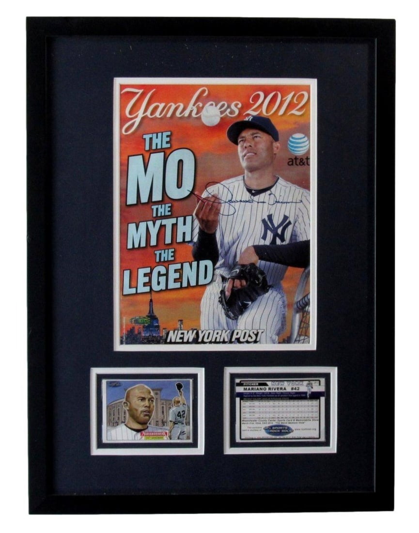 Framed 8x10 Mariano Rivera Autographed Photo with Two Cards Steiner Authenticated (1 of 3)