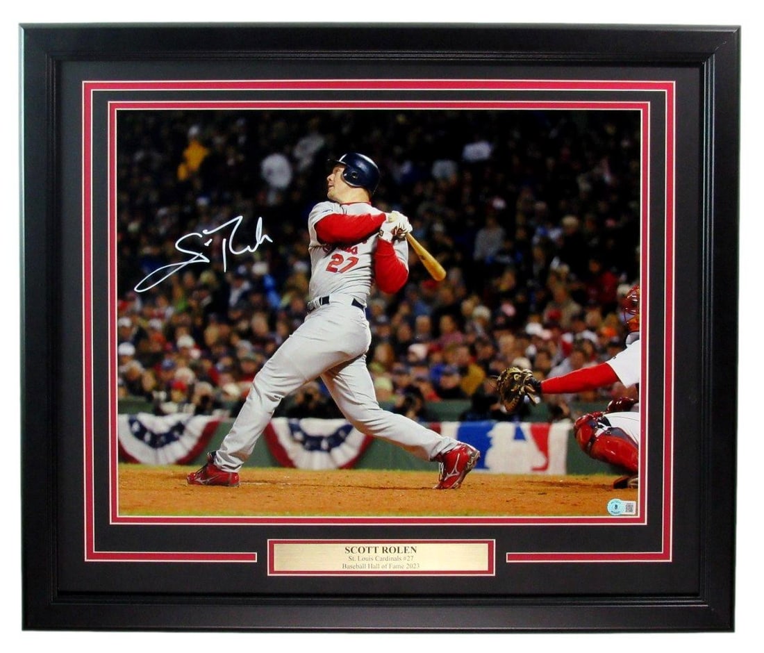 Scott Rolen HOF Autographed 16x20 Photo Framed Beckett Authentic: Scott Rolen HOF Autographed 16x20 Photo Framed Beckett Authentic This stunning Scott Rolen Hall of Fame autographed 16x20 photo features the iconic St. Louis Cardinals. The photo is beautifully framed