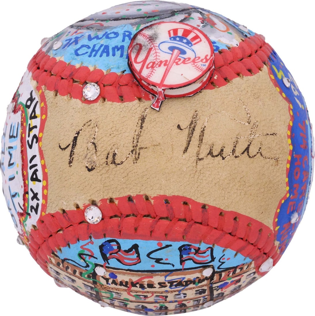 Babe Ruth Signed Fazzino Hand Painted Baseball JSA COA 1 of 1: Babe Ruth Signed Fazzino Hand Painted Baseball JSA COA 1 of 1 This unique piece features a signed Babe Ruth baseball, transformed into a stunning work of art by renowned pop artist Charles Fazzino. Th