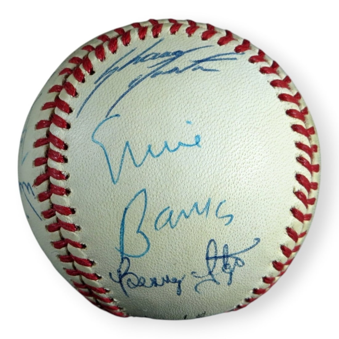 JSA Authenticated MLB HOF Signed Baseball 14 Autographs: JSA Authenticated MLB HOF Signed Baseball 14 Autographs This original baseball features the autographs of 14 MLB Hall of Famers and stars, including Willie Stargell, Eddie Mathews, Ray Dandridge, Erni