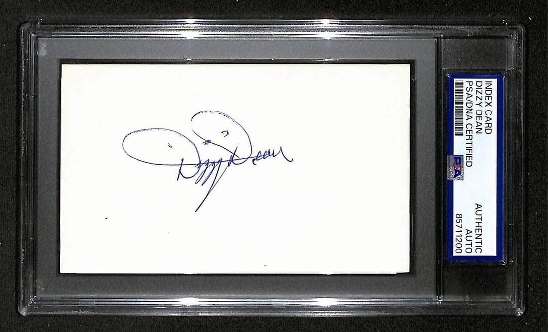 Dizzy Dean PSA DNA signed 3x5 index card Cardinals (1 of 1)