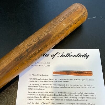 1929 John McGraw Signed Spalding Baseball Bat PSA DNA LOA (1 of 10)