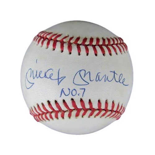 Mickey Mantle Autographed OAL Baseball With No. 7 Inscription UDA Certified: Mickey Mantle Autographed OAL Baseball With No. 7 Inscription UDA Certified This is an original Rawlings B. Brown Official American League baseball signed and inscribed "No. 7" by Hall of Famer Mickey