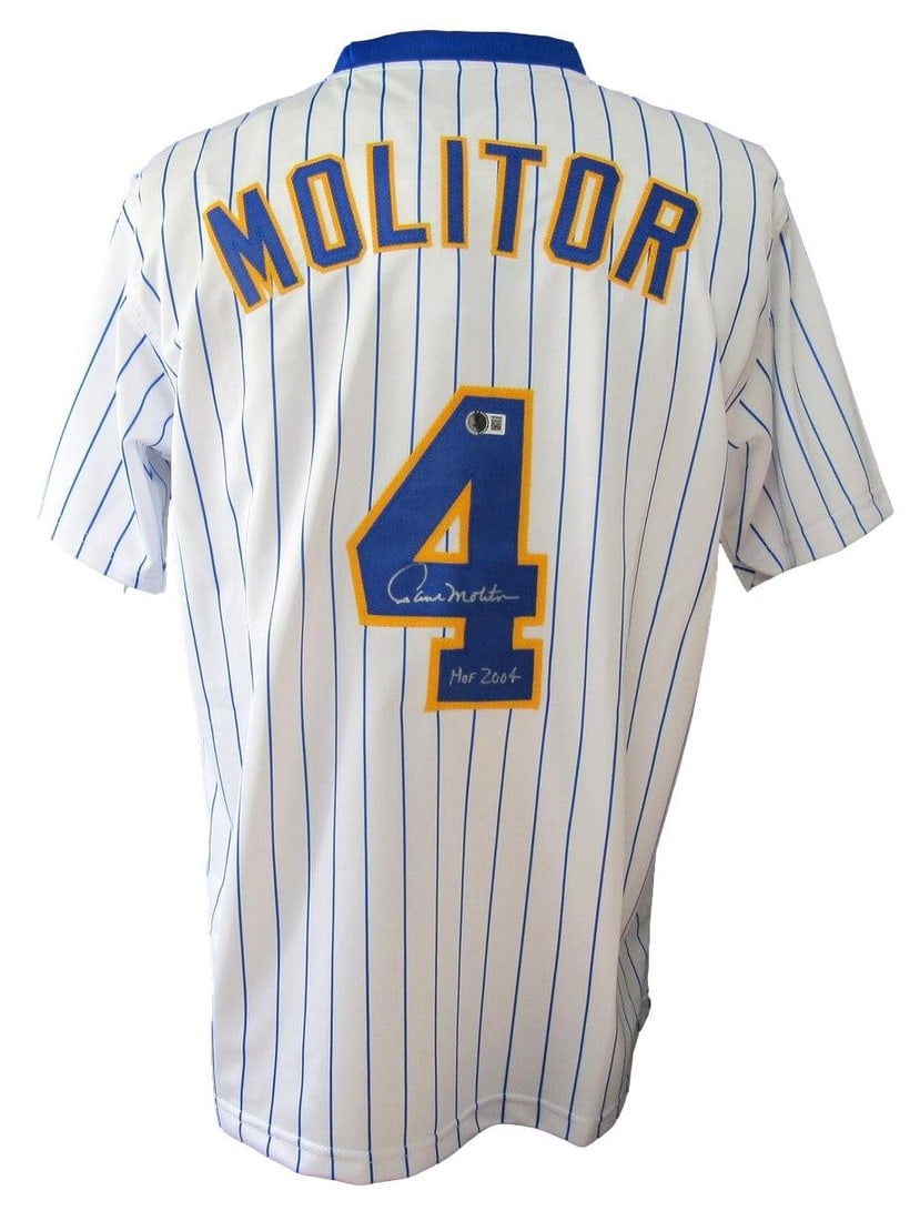Paul Molitor HOF 2004 Signed Brewers Custom Jersey Beckett Witness (1 of 5)
