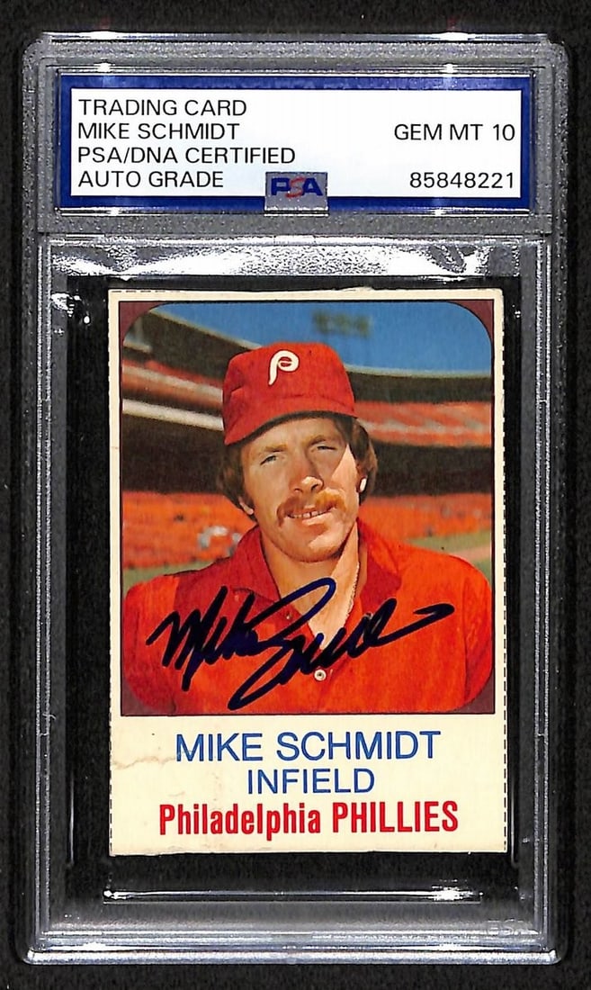 Mike Schmidt 1975 Hostess #133 Phillies HOF PSA DNA Auto GEM 10 (1 of 2)