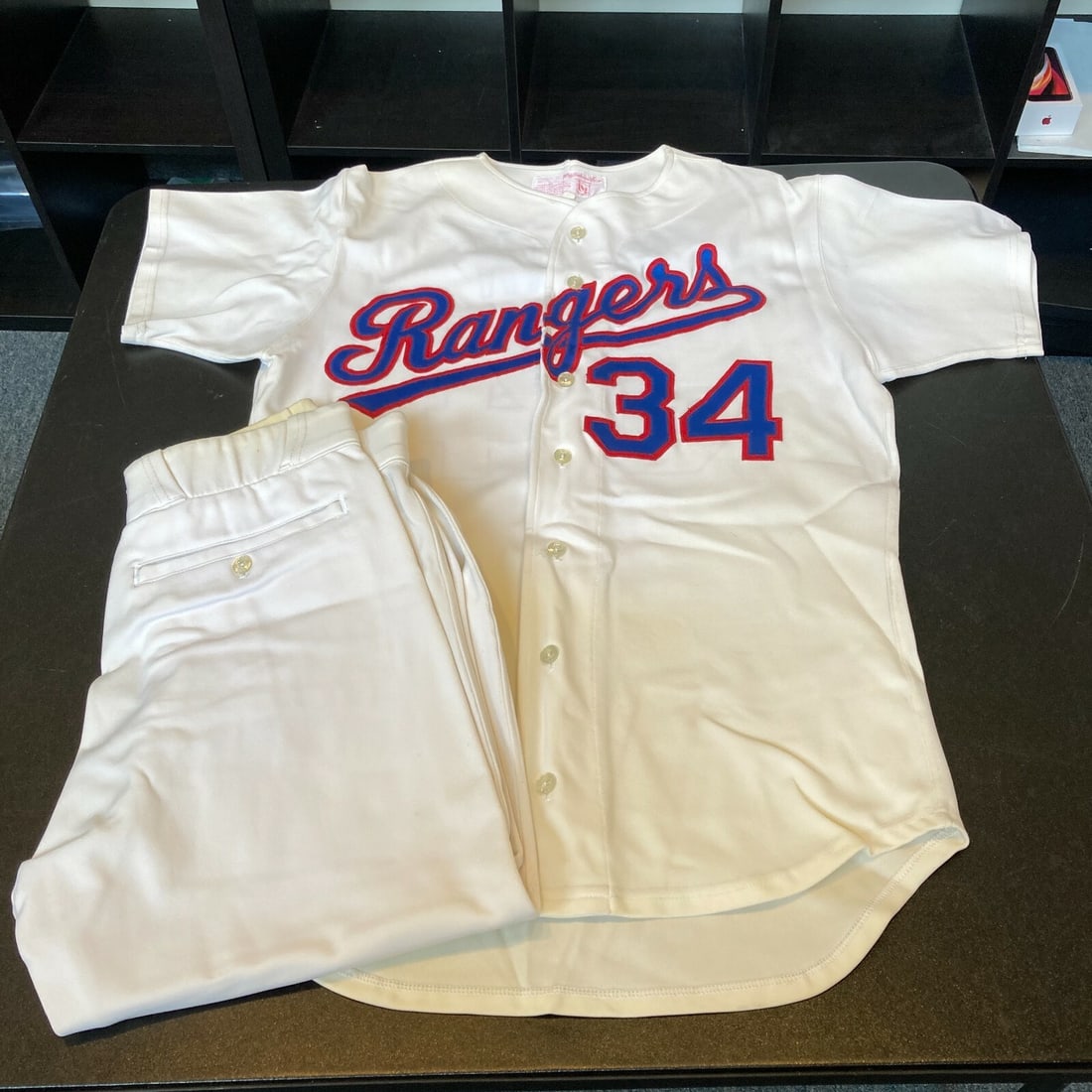 Nolan Ryan 1992 Texas Rangers Game Used Jersey Pants COA: Nolan Ryan 1992 Texas Rangers Game Used Jersey Pants COA Own a piece of baseball history with this game-used 1992 Texas Rangers uniform worn by legendary pitcher Nolan Ryan. This grey flannel jersey a