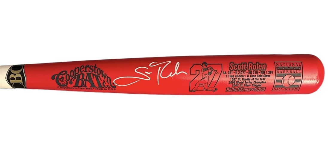 Scott Rolen autographed Cooperstown bat JSA certified Cardinals (1 of 3)