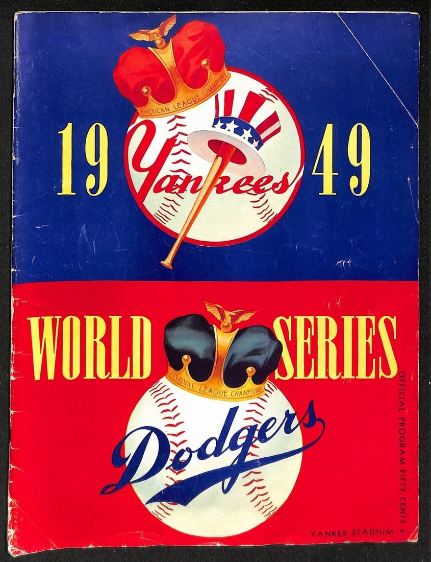 Unscored 1949 Yankees Dodgers World Series Baseball Program (1 of 5)