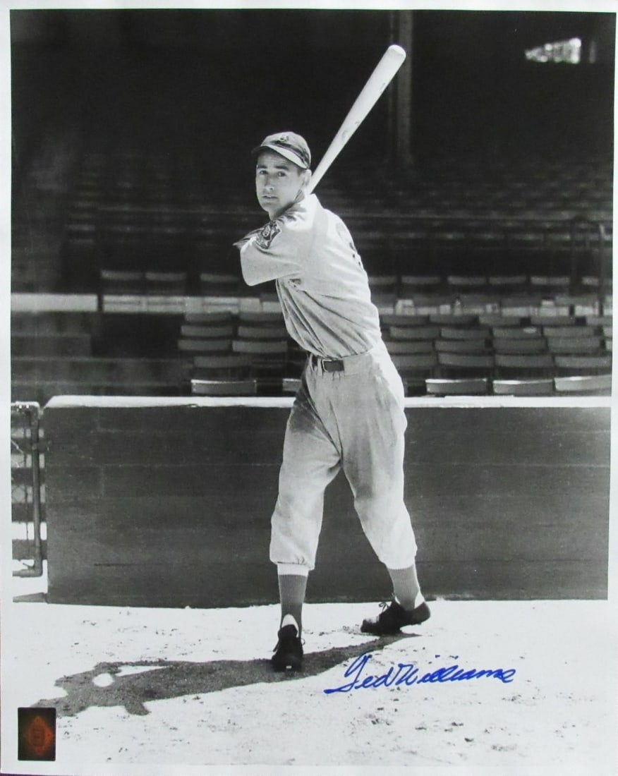 Ted Williams Signed 16x20 Photo With Green Diamond Hologram Authentication: Ted Williams Signed 16x20 Photo With Green Diamond Hologram Authentication This is an original 16x20 black and white photo featuring Ted Williams of the Boston Red Sox, personally signed by the Hall o