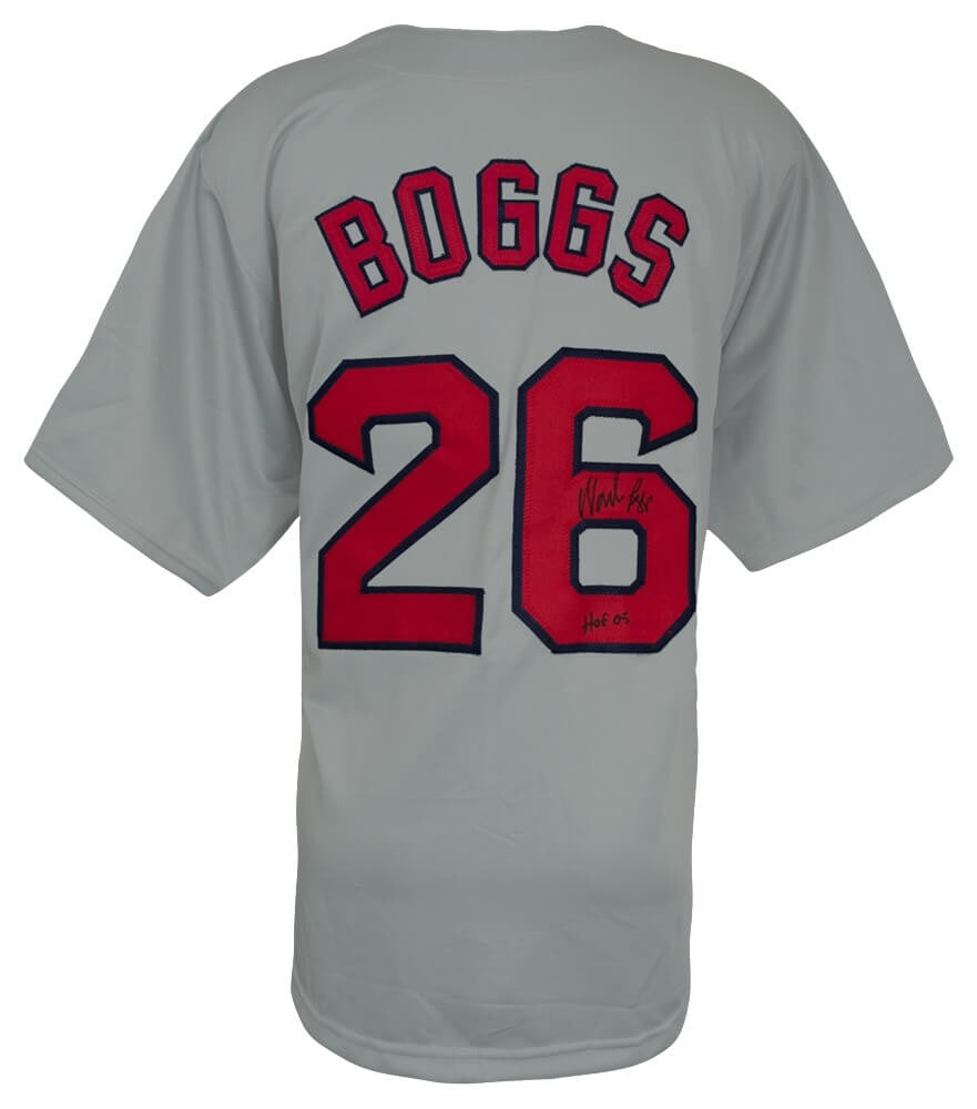Wade Boggs Signed Grey Custom Jersey HOF 05 COA (1 of 3)