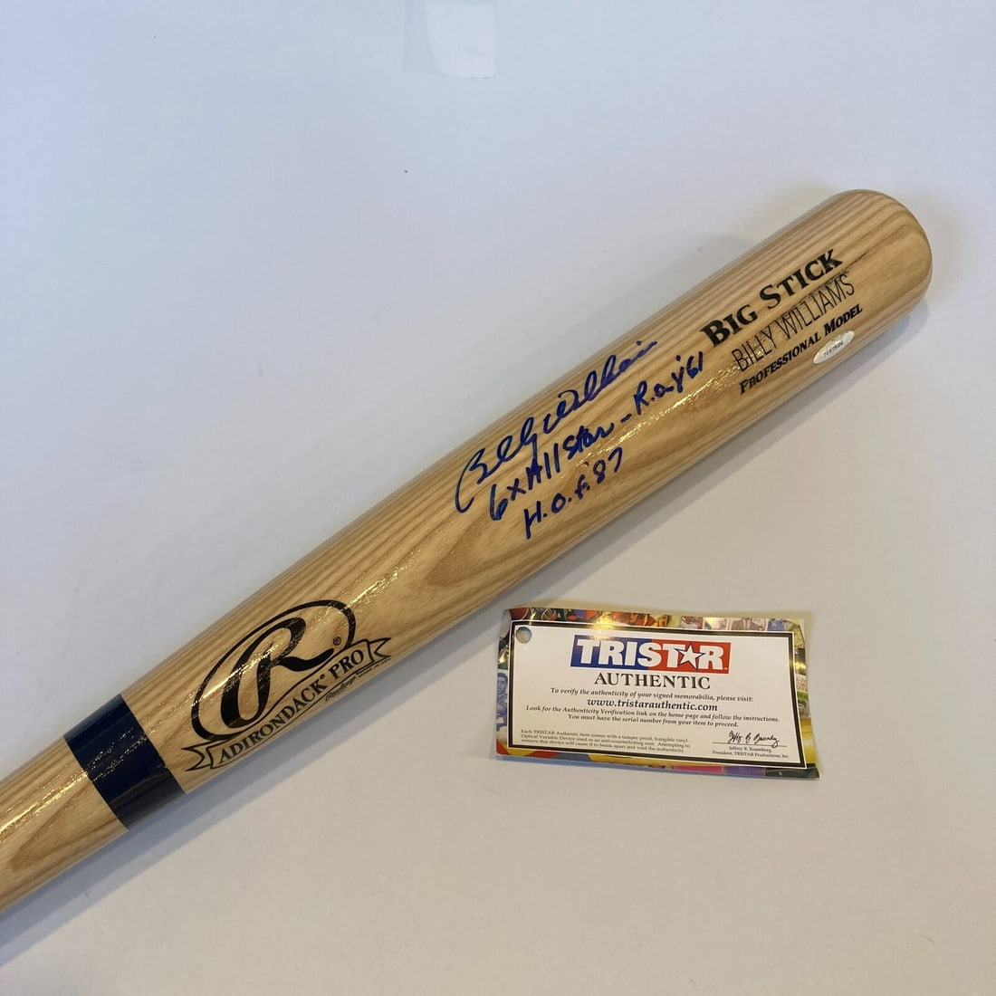 Billy Williams Signed Baseball Bat 6X All Star HOF 1987 TRISTAR COA (1 of 5)