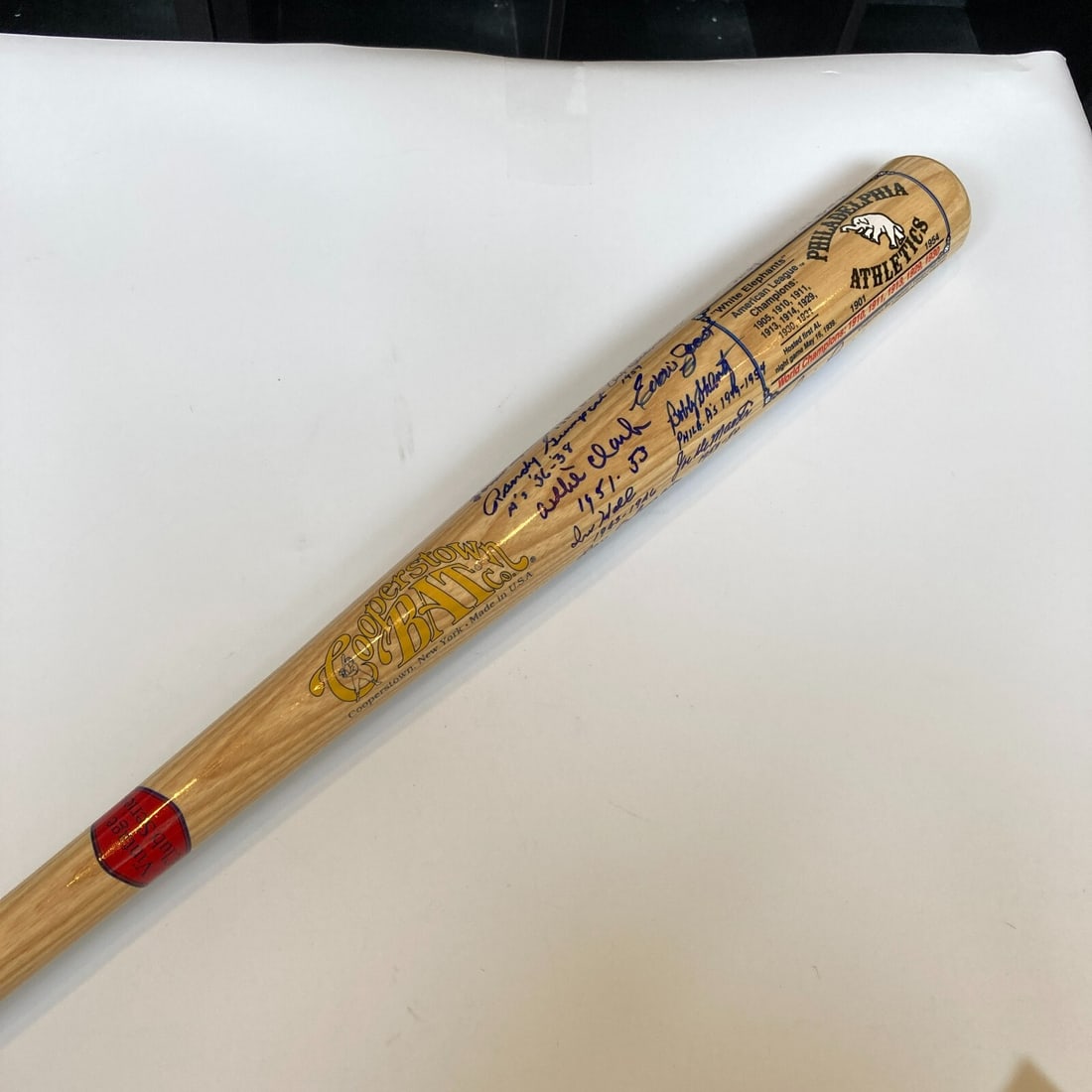 Philadelphia A's Multi Signed Vintage Club Bat 24 Sigs JSA COA: Philadelphia A's Multi Signed Vintage Club Bat 24 Sigs JSA COA Celebrate the legacy of the Philadelphia Athletics with this multi-signed Cooperstown bat featuring 24 authentic signatures from legendar