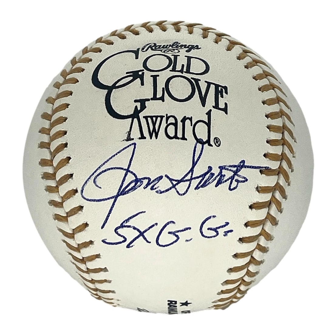 Ron Santo Cubs signed inscribed baseball JSA 5x Gold Glove Award (1 of 3)
