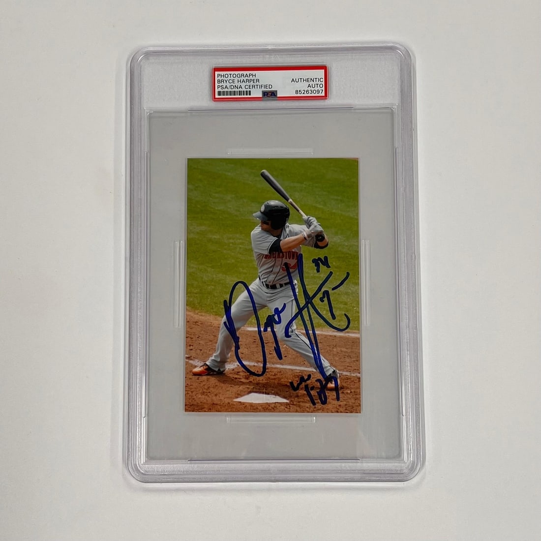 Bryce Harper autographed 4x6 baseball photo PSA DNA slabbed (1 of 2)