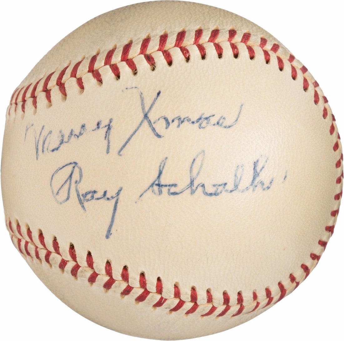 Ray Schalk Signed American League Baseball with PSA DNA COA: Ray Schalk Signed American League Baseball with PSA DNA COA This is a remarkable Ray Schalk single signed American League baseball, authenticated by Professional Sports Authenticator (PSA/DNA) with a 