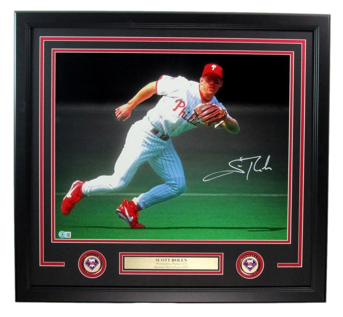 Scott Rolen HOF Autographed 16x20 Photo Framed Beckett Authenticated: Scott Rolen HOF Autographed 16x20 Photo Framed Beckett Authenticated This stunning 16x20 photo of Scott Rolen, a Hall of Fame inductee, features his autograph and is beautifully framed. The photo show