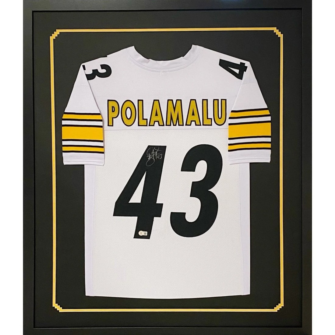 Troy Polamalu Signed Framed Jersey Beckett Authenticated 43x36 (1 of 2)