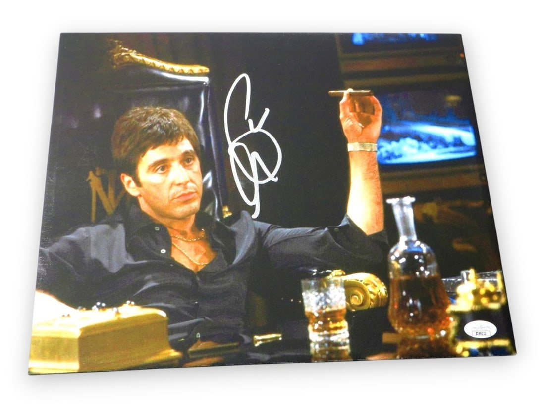 11X14 Scarface Canvas Photo Signed by Al Pacino JSA: 11X14 Scarface Canvas Photo Signed by Al Pacino JSA This is an original 11x14 canvas photo autographed by Al Pacino. It is professionally mounted and ready for framing as shown, and comes authenticate