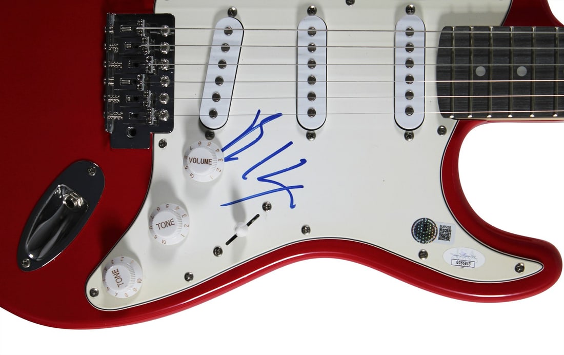 Billy Idol signed red electric guitar Beckett authenticated - 2