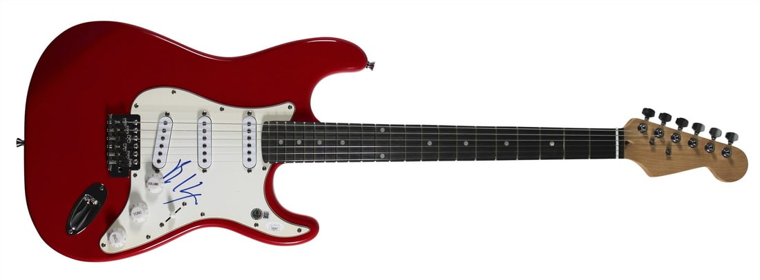 Billy Idol signed red electric guitar Beckett authenticated - 3
