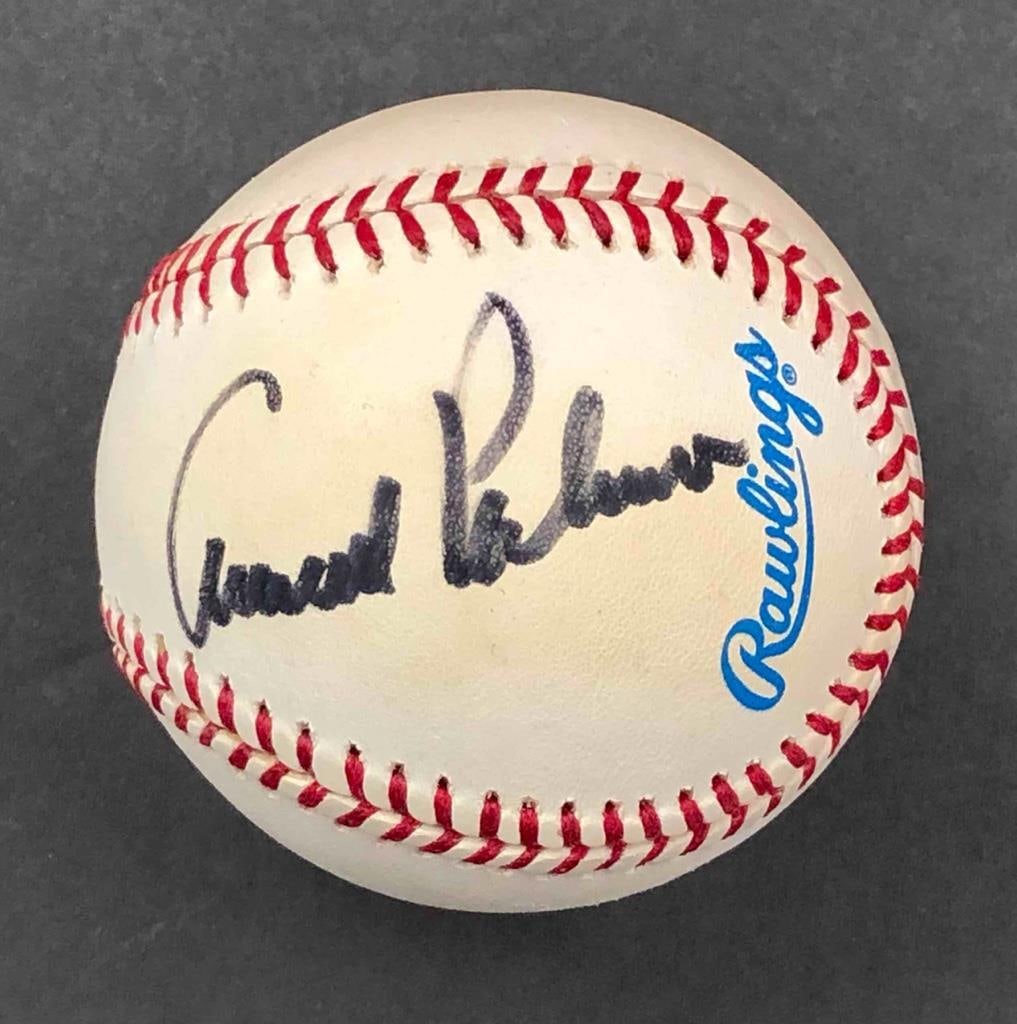 Arnold Palmer Signed OAL AL Baseball Beckett Authenticated Golf Collectible: Arnold Palmer Signed OAL AL Baseball Beckett Authenticated Golf Collectible This is an original OAL AL baseball autographed by Arnold Palmer, renowned member of the Golf Hall of Fame. The signature ha