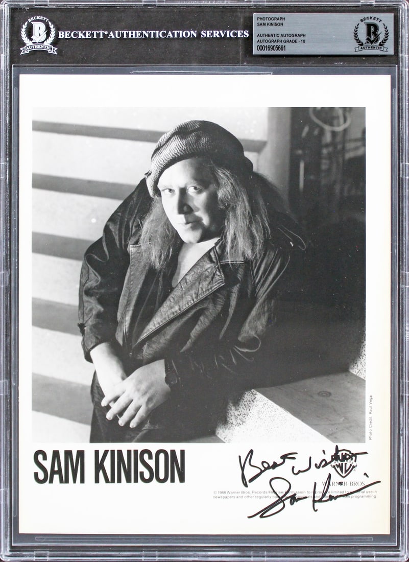 Sam Kinison Signed 8x10 Black and White Photo with Best Wishes Beckett Slab (1 of 5)