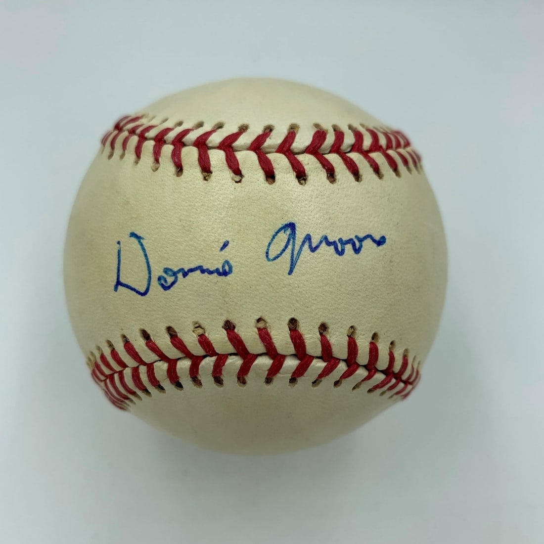 Donnie Moore Single Signed Baseball Angels 1989 JSA Authenticated: Donnie Moore Single Signed Baseball Angels 1989 JSA Authenticated This rare baseball features a single signature from former California Angels closer Donnie Moore, who tragically passed away in 1989. 