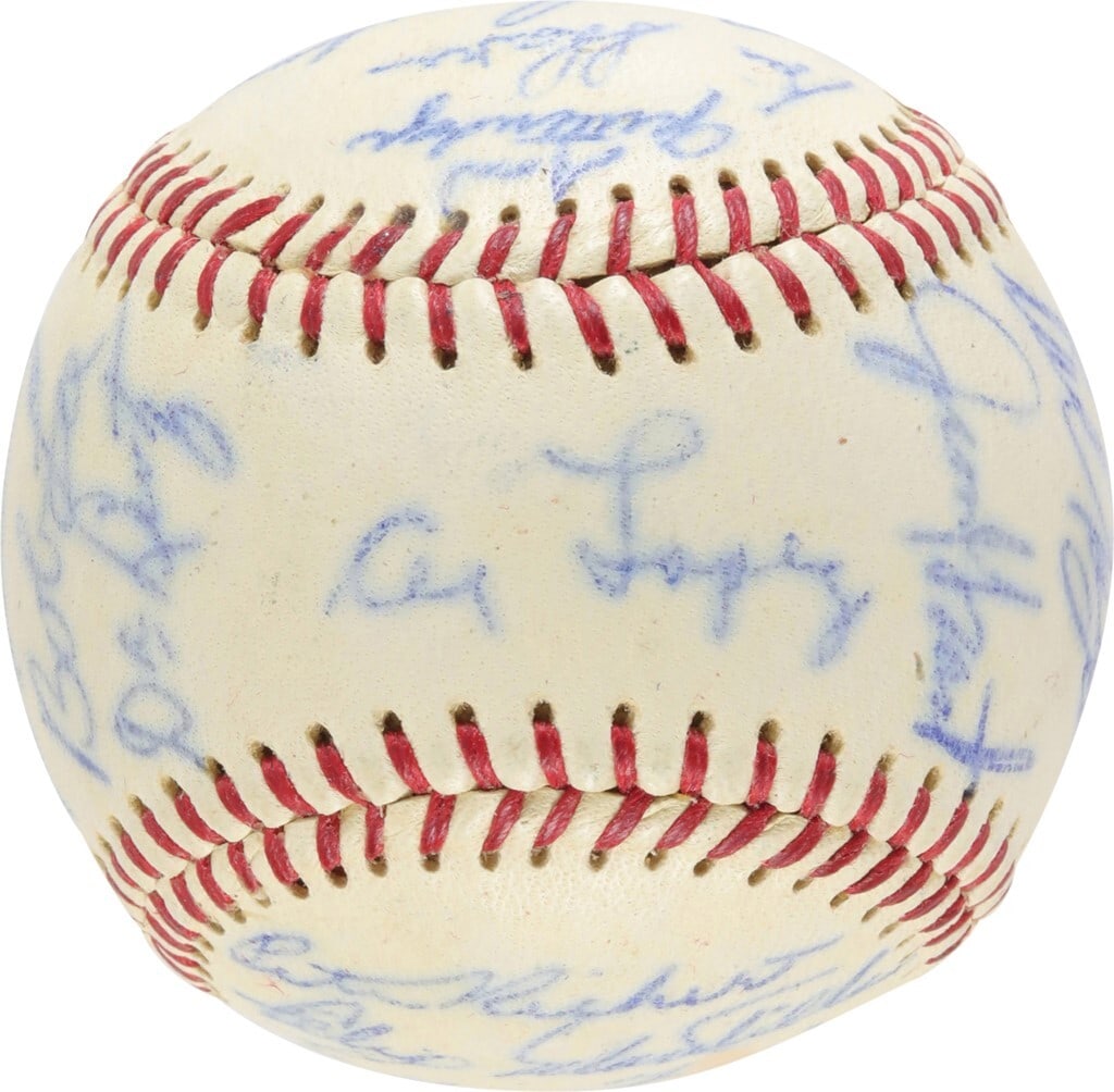1965 All Star Game Team Signed Baseball with Elston Howard: 1965 All Star Game Team Signed Baseball with Elston Howard This is an original 1965 All-Star Game American League team signed baseball, featuring the autographs of twenty-six members of the team. This