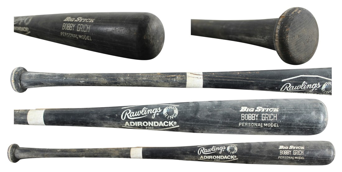 Bobby Grich Rawlings Game Used Cracked Baseball Bat Los Angeles Angels: Bobby Grich Rawlings Game Used Cracked Baseball Bat Los Angeles Angels This is a Bobby Grich game-used Rawlings Adirondack Big Stick Player Model cracked baseball bat, associated with the Los Angeles 