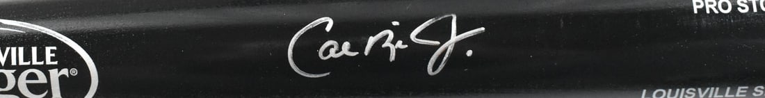 Cal Ripken Jr signed Louisville Slugger black baseball bat Fanatics: Cal Ripken Jr signed Louisville Slugger black baseball bat Fanatics This is a black Louisville Slugger Pro baseball bat autographed by Cal Ripken Jr. It is an original item associated with the Baltimo