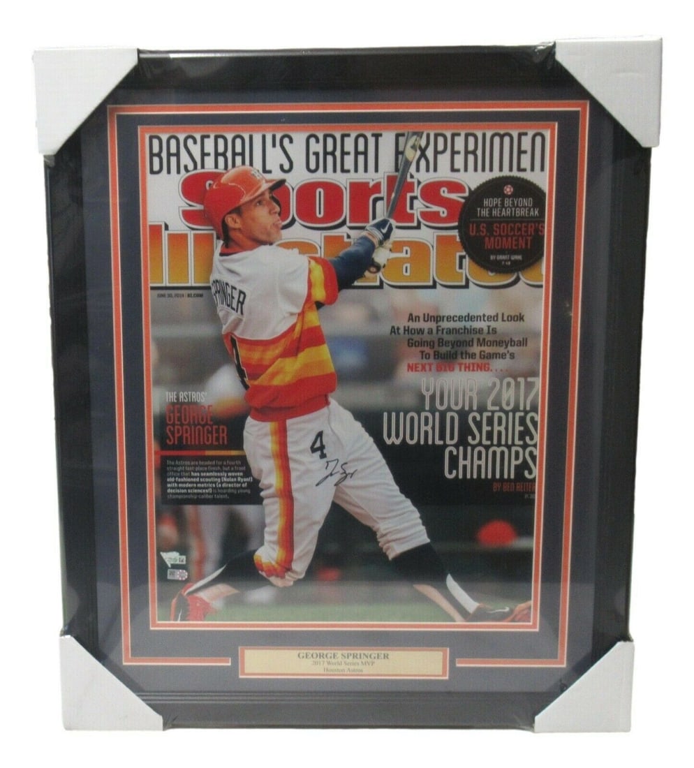 George Springer Autographed 16x20 Framed Photo Houston Astros Fanatics (1 of 3)