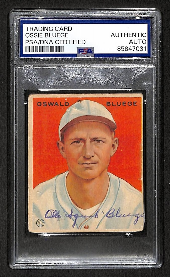 1933 Goudey Oswald Bluege Senators autographed PSA DNA card (1 of 2)