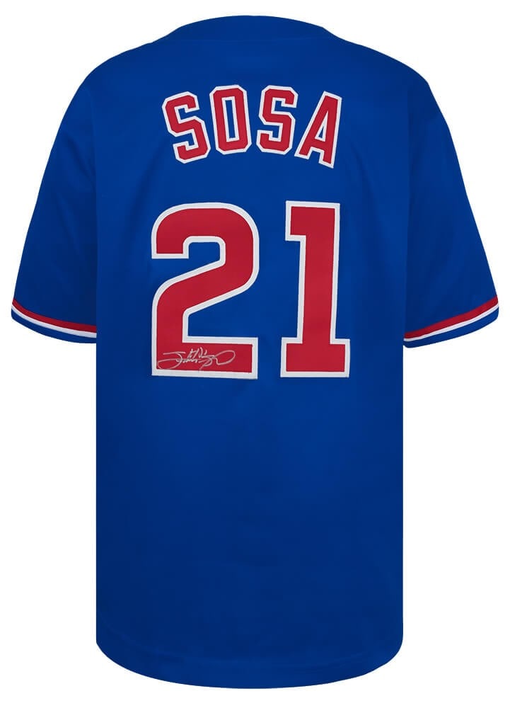 Sammy Sosa Chicago Cubs Signed Blue Custom Jersey COA (1 of 3)
