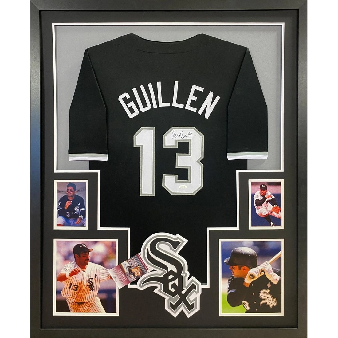 Ozzie Guillen Signed Framed Jersey Chicago White Sox JSA Authenticated: Ozzie Guillen Signed Framed Jersey Chicago White Sox JSA Authenticated This is an autographed Ozzie Guillen framed jersey, a must-have for any Chicago White Sox fan. The jersey comes with a JSA authen