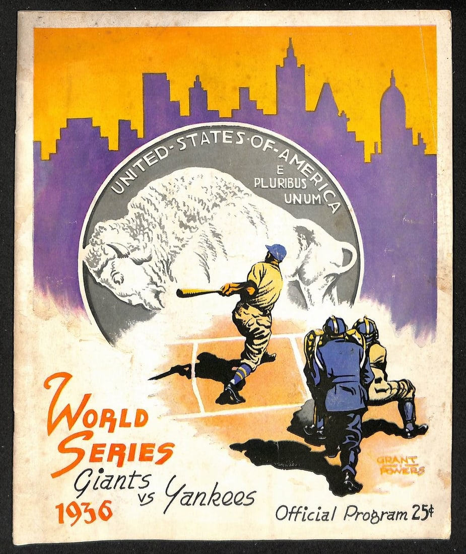 1936 Baseball Program World Series Game 3 Giants Yankees (1 of 5)