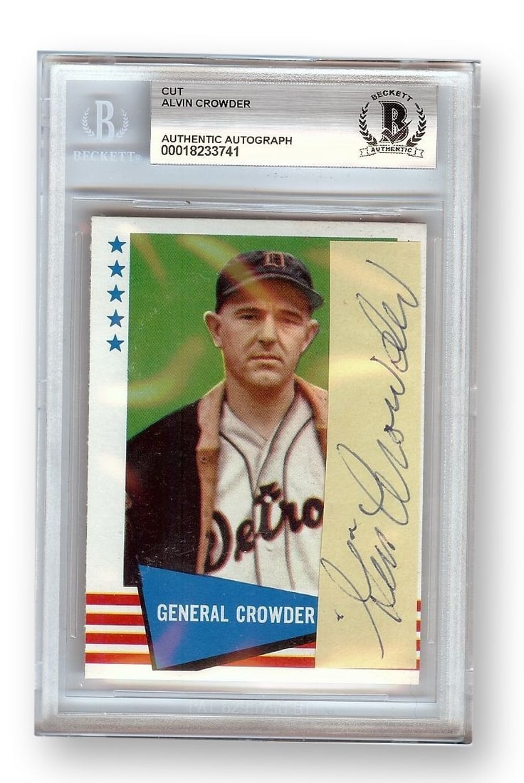 Alvin Crowder Autographed Cut Signature Detroit Tigers Beckett Authenticated: Alvin Crowder Autographed Cut Signature Detroit Tigers Beckett Authenticated This is an original cut signature of Alvin Crowder, a notable player from the Detroit Tigers. The autograph has been authen