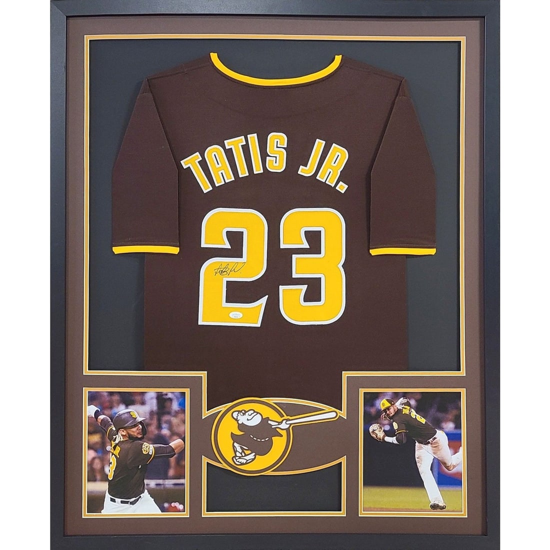Fernando Tatis Jr. JSA Autographed Framed Jersey San Diego Padres: Fernando Tatis Jr. JSA Autographed Framed Jersey San Diego Padres Own a piece of baseball history with this autographed Fernando Tatis Jr. framed jersey. This exquisite display features a professional