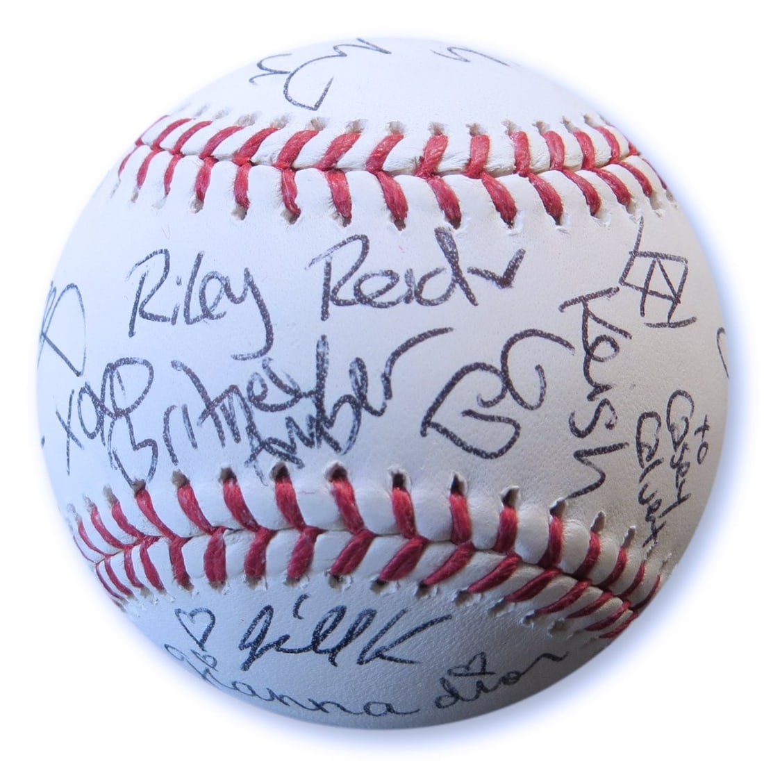 Baseball Signed by Ginger Lynn Katie Morgan Riley Reid and 22 Other AVN Stars: Baseball Signed by Ginger Lynn Katie Morgan Riley Reid and 22 Other AVN Stars This baseball features signatures from adult film stars Ginger Lynn, Katie Morgan, Riley Reid, and a total of 25 AVN adult