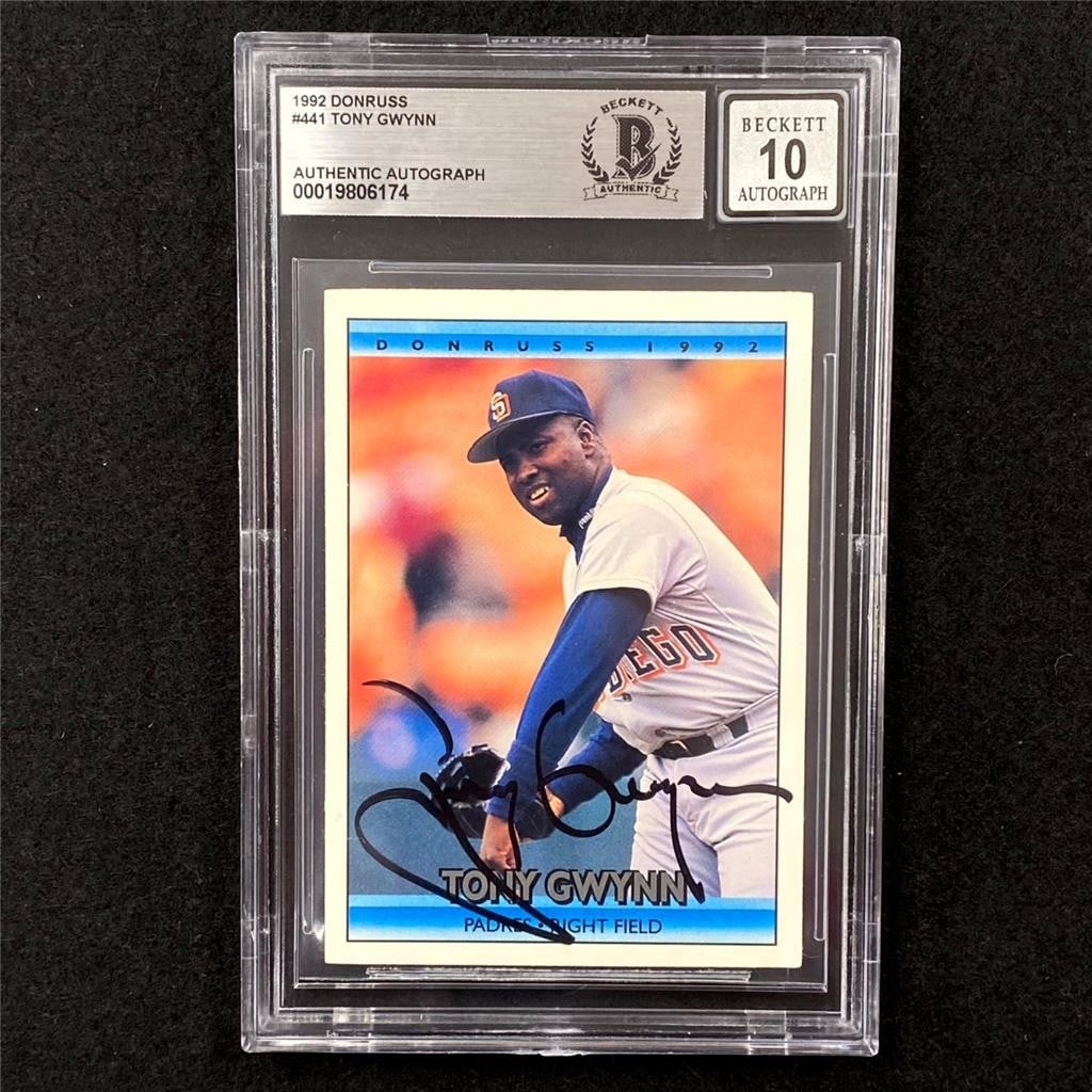 Tony Gwynn 1992 Donruss Padres autograph BAS 10 card #441 (1 of 4)