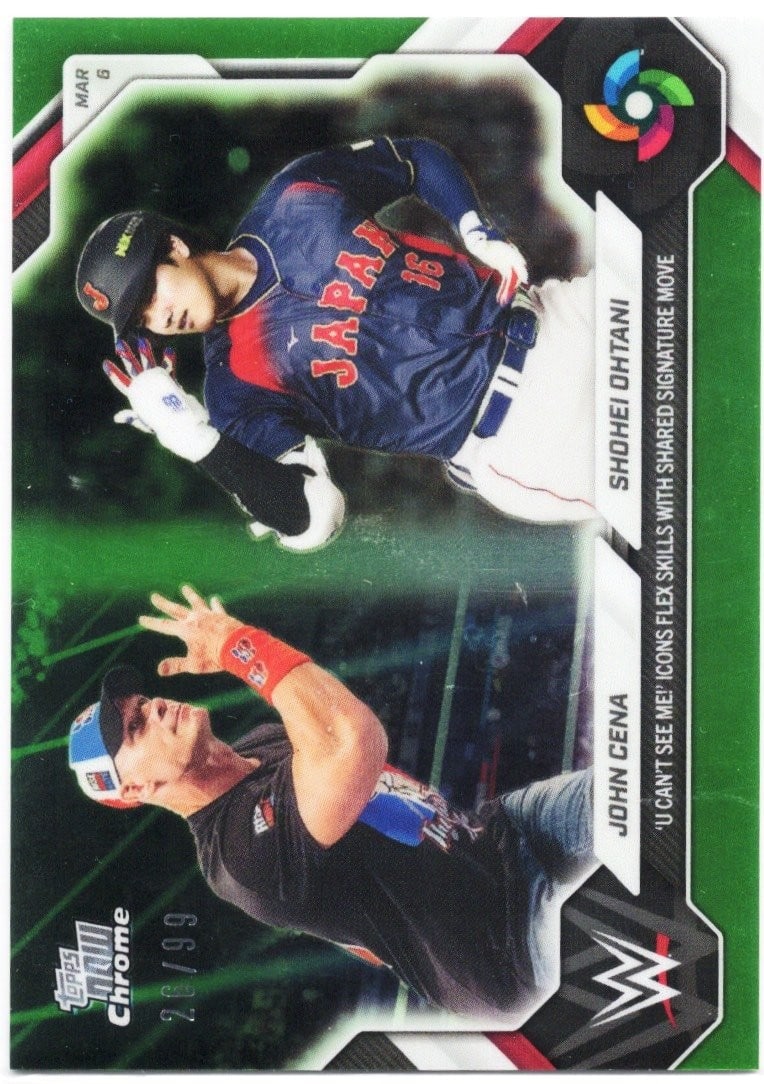 Topps Now WBC Green Chrome #WBCO John Cena Shohei Ohtani /99 (1 of 2)