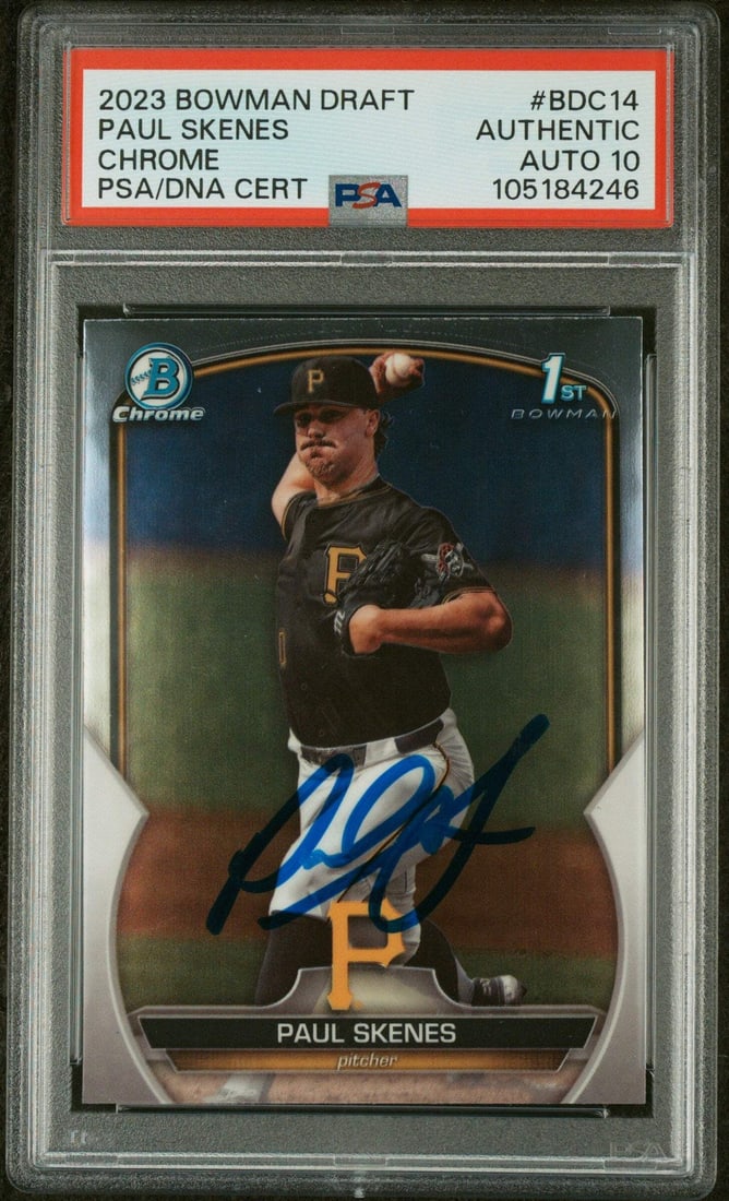 PSA 10 Paul Skenes 2023 Bowman Draft Chrome RC Auto #BDC14 (1 of 2)