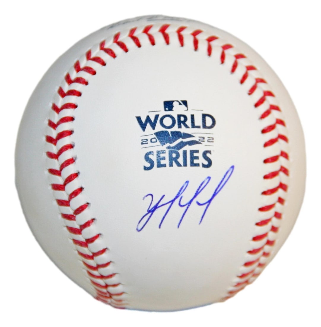 Beckett authenticated Yordan Alvarez signed 2022 World Series baseball (1 of 3)