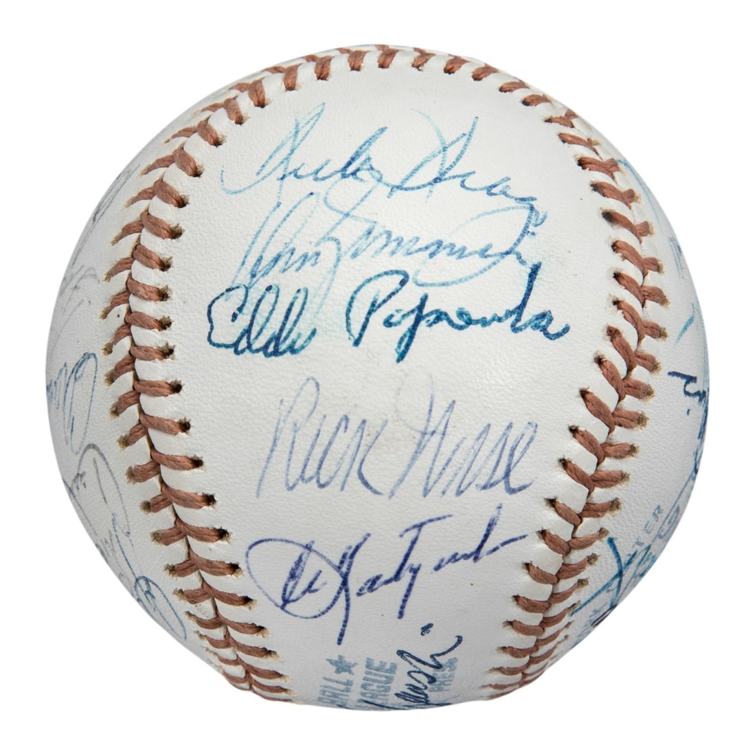 1975 Boston Red Sox AL Champions Team Ball Signed by 25 with JSA LOA: 1975 Boston Red Sox AL Champions Team Ball Signed by 25 with JSA LOA This is an original Official American League Lee MacPhail baseball signed by 25 members of the 1975 Boston Red Sox, the American Le