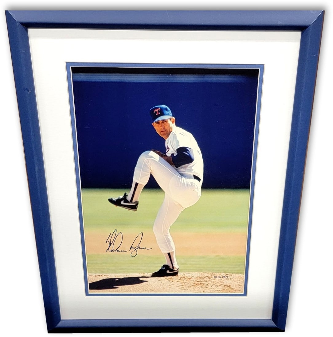 Nolan Ryan Autographed Framed Photo Texas Rangers 20x26 GAI Authenticated (1 of 4)