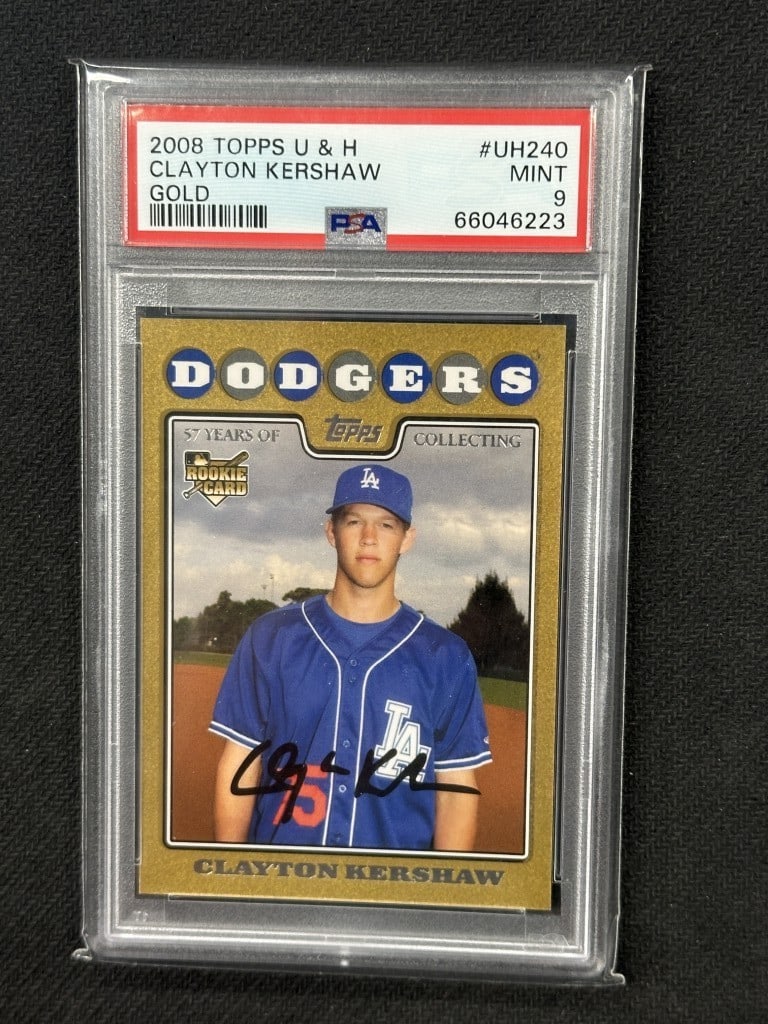 Clayton Kershaw 2008 Topps Update Gold Foil PSA 9 Dodgers Card #UH240: Clayton Kershaw 2008 Topps Update Gold Foil PSA 9 Dodgers Card #UH240 This is a 2008 Topps Update Gold Foil baseball card featuring Clayton Kershaw, a standout player for the Los Angeles Dodgers. The 